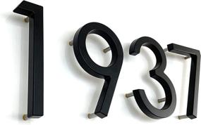 img 1 attached to 📬 6 Inch Floating House Street Mailbox Numbers Reflective Finish Black - Modern Home Address Sign, Floating Mount or Flush Mount, Zinc Alloy Material - Ideal for Outdoor Use, Number 1 Included