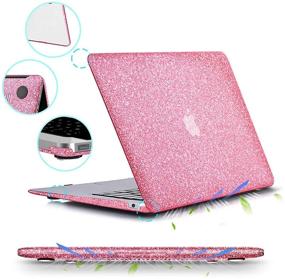 img 2 attached to Anban MacBook Air 13 Inch Case 2021-2018, Glitter Smooth Hard Case, Sparkle Sleeve & Keyboard Cover