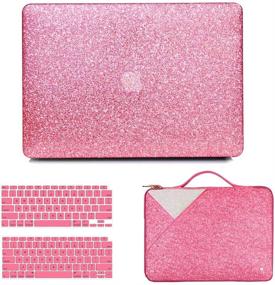 img 4 attached to Anban MacBook Air 13 Inch Case 2021-2018, Glitter Smooth Hard Case, Sparkle Sleeve & Keyboard Cover