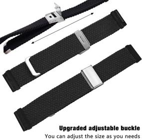 img 1 attached to 📱 20mm Elastic Soft Stretchy Nylon Wristband Strap with Adjustable Clasp for Garmin Venu Sq / Vivoactive 3 Braided Loop Watch Bands, Suitable for Garmin Venu/Vivomove 3, and Approach S40