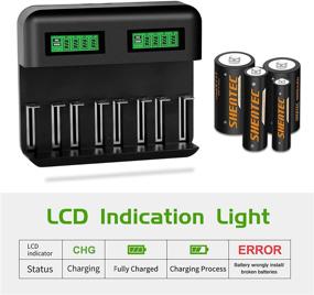 img 1 attached to 🔌 Shentec Universal 8-Bay Battery Charger for AA AAA C D Ni-MH Ni-CD Rechargeable Batteries with 2A USB Port - LCD Display