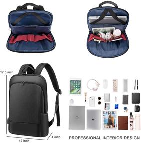 img 3 attached to Black Laptop Backpack for Men and Women, Lightweight Bookbag for College with 15.6 Inch Laptop Compartment and Commuting Purse Bag