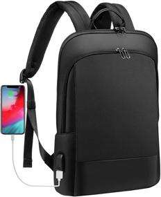 img 4 attached to Black Laptop Backpack for Men and Women, Lightweight Bookbag for College with 15.6 Inch Laptop Compartment and Commuting Purse Bag