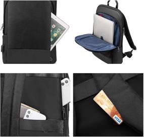 img 2 attached to Black Laptop Backpack for Men and Women, Lightweight Bookbag for College with 15.6 Inch Laptop Compartment and Commuting Purse Bag