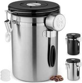 img 4 attached to ☕ Zulay 21oz Coffee Canister For Ground Coffee - Stainless Steel Coffee Canisters With Scoop Holder & Date Tracker - Airtight Coffee Container & Storage Jar for Coffee, Tea, Sugar, Flour (Silver)