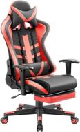 🪑 homall ergonomic high-back racing chair with leather bucket seat, headrest, footrest, and lumbar support in black and red logo