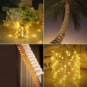 img 2 attached to 🌟 Aluvee 33ft Solar Rope String Light Outdoor - Waterproof Garden Decoration for Christmas, Wedding, Party, Tree, Xmas - 100LED Warm White + PVC Tube