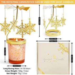 img 2 attached to ❄️ Snowflake Spinning Candle Holder - DERDUFT Rotary Candle Holder for Women, Birthday and Wedding Decor, Home Decoration with Jar Candles - Small Metal Gift for Christmas