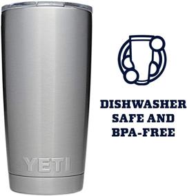 img 1 attached to 🥤 Stainless Steel YETI Rambler 20 oz Tumbler: Vacuum Insulated, MagSlider Lid Included