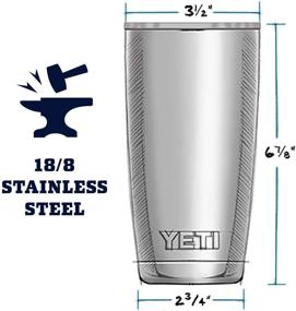 img 3 attached to 🥤 Stainless Steel YETI Rambler 20 oz Tumbler: Vacuum Insulated, MagSlider Lid Included