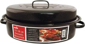 img 1 attached to 🍗 Euro-Ware 1512 Large Oval Enamel Roaster with Non-Stick Coating and Cover - Capacity: 15-18 lb, Color: Black