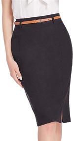img 1 attached to Kate Kasin Women's Bodycon Pencil Skirt with Belt: Elegant Solid Color Design for a Stylish Hip-Wrapped Look