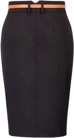img 3 attached to Kate Kasin Women's Bodycon Pencil Skirt with Belt: Elegant Solid Color Design for a Stylish Hip-Wrapped Look
