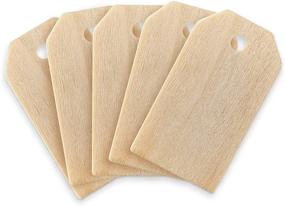 img 4 attached to 🏷️ 50 Pack of Blank Wooden Gift Tag Labels 2-1/4&#34; x 1-1/4&#34; for Present Party Bags, Wine Bottles, Arts &amp; Crafts, and Home Decoration