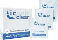 👓 clear vision guaranteed: iconic premium reusable antifog wipes (30ct box, 150 uses) logo