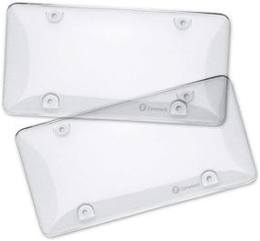 img 4 attached to 🔒 Защитные рамки для номерных знаков Zone Tech Clear License Plate Cover Frame Shields - 2-пакет Всепогодные новые/защитные пузырьковые экраны для номерных знаков - Подходят для стандартных американских номеров - Защита лицевой и задней части номерного знака