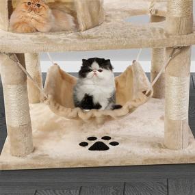 img 1 attached to BYUP Premium Cat Tree Tower with Large Multi-Storey Design, Sisal Scratching Posts, Comfy Hammock, Plush Double Apartment, and Cat Habitat - Ideal for Active Cats