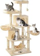 byup premium cat tree tower with large multi-storey design, sisal scratching posts, comfy hammock, plush double apartment, and cat habitat - ideal for active cats logo