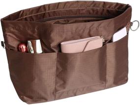 img 4 attached to 👜 Joqixon Nylon Purse Organizer Insert: Maximize Your Tote's Space with this Zippered Accordion Insert