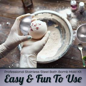 img 1 attached to 🛁 Premium Stainless Steel Bath Bomb Molds: Professional Set of 3 Sizes. Heavy Duty Metal, Dent and Rust Proof by Healthy Home Helper.