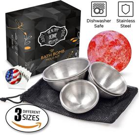 img 3 attached to 🛁 Premium Stainless Steel Bath Bomb Molds: Professional Set of 3 Sizes. Heavy Duty Metal, Dent and Rust Proof by Healthy Home Helper.