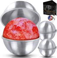 🛁 premium stainless steel bath bomb molds: professional set of 3 sizes. heavy duty metal, dent and rust proof by healthy home helper. logo