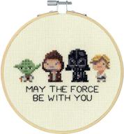 🌟 dimensions star wars family counted cross stitch kit, 14 ivory aida, 6" diameter, model 72-76143 logo