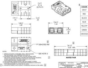img 1 attached to High-Performance Anderson Power Products SB50 Connector Kit - 50 Amps, Gray Housing, with 10 12 AWG, 6319 (1 Pair)