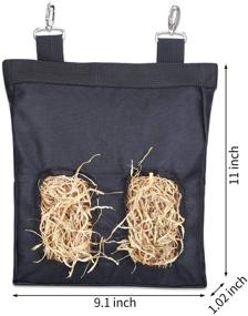 img 3 attached to 🐇 Rabbit Hay Feeder Bag with 4 Holes - Pig-Pet Hay Feeder, Durable Hanging Device, Long-Wear Feeder Bag Black, Essential Toy and Storage for Pet