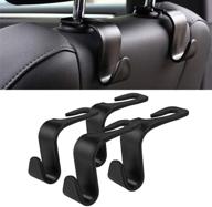 🚗 universal car seat headrest hooks - handy car accessories for coats, umbrellas, grocery bags, and handbags (black) logo