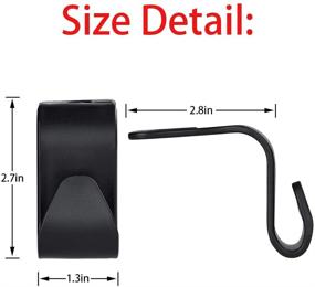 img 3 attached to 🚗 Universal Car Seat Headrest Hooks - Handy Car Accessories for Coats, Umbrellas, Grocery Bags, and Handbags (Black)