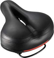 🚴 puroma comfort bike seat: dual spring suspension, waterproof leather saddle with memory foam - universal fit for men and women, indoor and outdoor biking logo