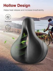 img 3 attached to 🚴 Puroma Comfort Bike Seat: Dual Spring Suspension, Waterproof Leather Saddle with Memory Foam - Universal Fit for Men and Women, Indoor and Outdoor Biking