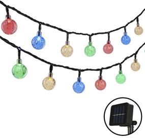 img 4 attached to woohaha 2 Pack Solar Globe String Lights – 21ft 30 LED Outdoor Waterproof Crystal Ball Lights with 8 Modes for Yard, Patio, Garden, Wedding, Pergola, Gazebo, Bistro, Party (Multicolor)