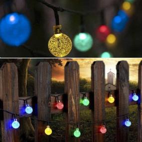 img 3 attached to woohaha 2 Pack Solar Globe String Lights – 21ft 30 LED Outdoor Waterproof Crystal Ball Lights with 8 Modes for Yard, Patio, Garden, Wedding, Pergola, Gazebo, Bistro, Party (Multicolor)