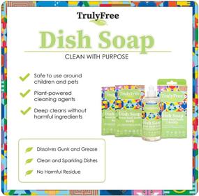 img 1 attached to Truly Free Dish Soap Liquid Refills, 2 Pack - Natural Concentrated Formula, Gentle on Skin - Light Sweet Basil Fresh Scent - Refillable & Harmful Ingredients-Free