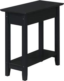 img 2 attached to Convenience Concepts American Heritage Flip Top End Table: Charging Station, Shelf, and Sleek Black Design