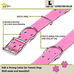 img 1 attached to 🐶 Padded Pink Leather Collar for Large Female Dogs - Soft and Durable Girl Dog Collar for Large Breeds (Pink, L)