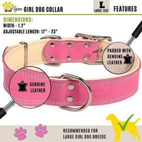 img 2 attached to 🐶 Padded Pink Leather Collar for Large Female Dogs - Soft and Durable Girl Dog Collar for Large Breeds (Pink, L)