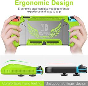 img 2 attached to 🎮 Heavy Duty Nintendo Switch Case - Compatible with Screen Protector - TPU Protective Cover with Shock Absorption and Anti-Scratch - Green