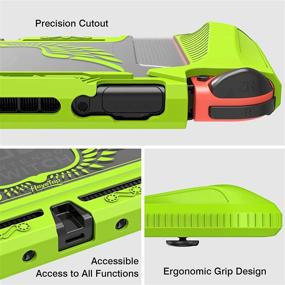 img 1 attached to 🎮 Heavy Duty Nintendo Switch Case - Compatible with Screen Protector - TPU Protective Cover with Shock Absorption and Anti-Scratch - Green