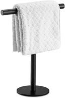 🛁 freestanding pynsseu bath hand towel holder in matte black stainless steel, t-shape towel bar rack for bathroom vanity countertop, kitchen, or tower bar logo