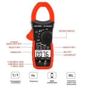 img 4 attached to 🔧 Bluetooth Clamp Multimeter AP-570C-APP - 4000 Counts Digital Clamp Meter for DC/AC Voltage & Current, Resistance, Temperature, Frequency, Duty Cycle