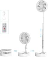 🌬️ benks desk and table fan, air circulator fan oscillating fan foldable floor fan portable travel mini fans ,telescopic fan 4 speeds ultra quiet adjustable height with remote control ,4 speed settings 7200mah oscillating/stretchable/timer(white) логотип