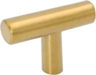 🔑 goldenwarm 10 pack gold cabinet knobs - brushed brass drawer knobs - gold dresser hardware - ls201gd single hole handles for kitchen cupboard doors and closet hardware - 2in overall length logo