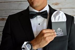 img 1 attached to Classy and Elegant Pocket Square by Miami Square - White Men's Accessories