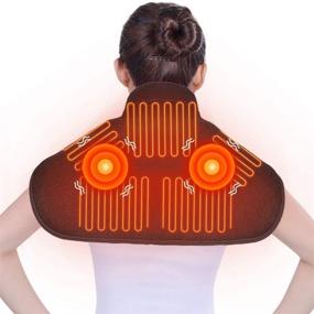 img 4 attached to 🔥 Heating Massage Shoulder Neck Wrap - Ultimate Pain Relief with Vibration Massager & Heat Therapy - Battery Powered Neck Shoulder Wrap