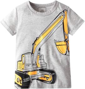 img 3 attached to 👕 TABNIX Boys' 4-Pack Excavator Short Sleeve Crewneck T-Shirts Top Tee Size 2-7 Years Toddler Boys - Value Pack Cotton T-Shirt Set