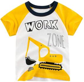 img 1 attached to 👕 TABNIX Boys' 4-Pack Excavator Short Sleeve Crewneck T-Shirts Top Tee Size 2-7 Years Toddler Boys - Value Pack Cotton T-Shirt Set