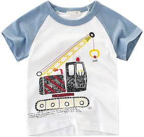 img 2 attached to 👕 TABNIX Boys' 4-Pack Excavator Short Sleeve Crewneck T-Shirts Top Tee Size 2-7 Years Toddler Boys - Value Pack Cotton T-Shirt Set